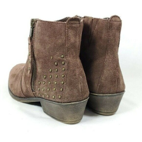 White Mountain Ankle Boots Women's Sz 7.5 Brown Suede Leather Uppers - Picture 5 of 7